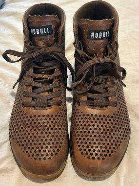 NOBULL Brown Perforated Men's High-Top Sneakers